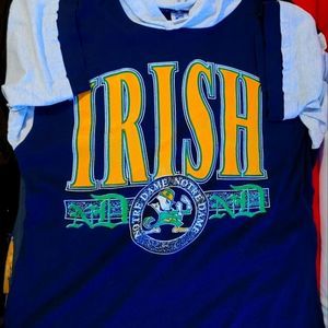 NOTRE DAME FIGHTING IRISH 3/4 SLEEVE HOODED SHIRT!